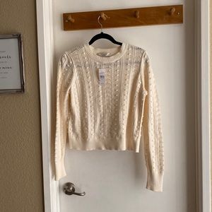 Loft beige crop sweater, size medium
